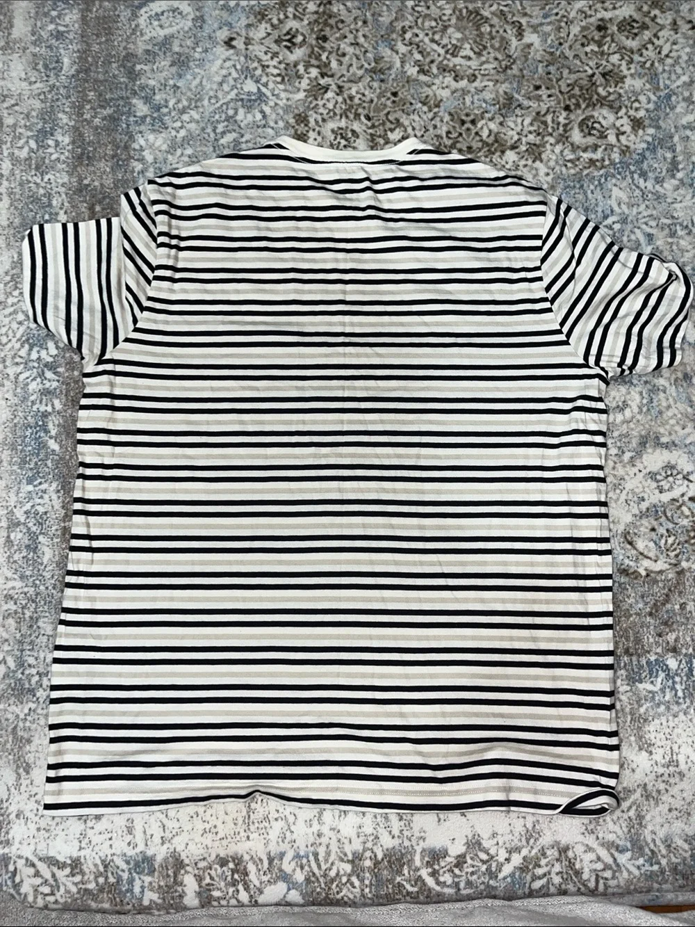 J Crew XL Men's Black & White Striped Crewneck Tee